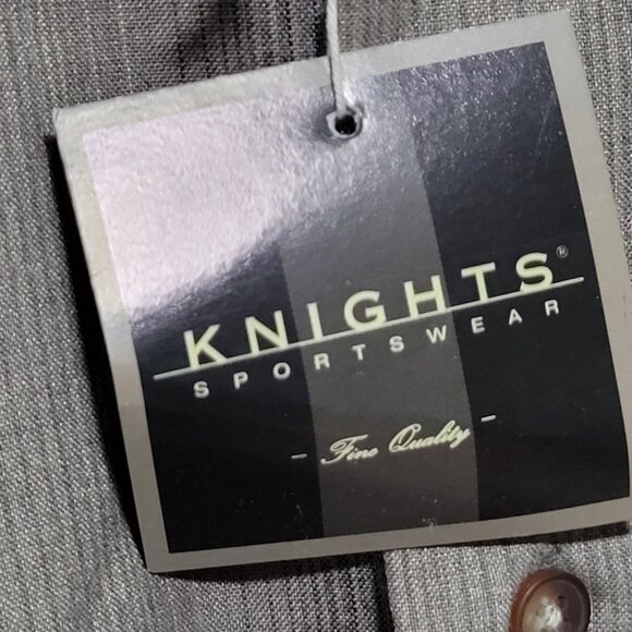 Knights Sportswear Button Front Shirt Mens Large Gray Striped Long Sleeve New - Picture 3 of 6
